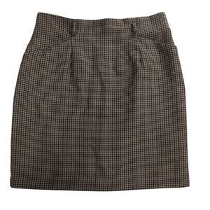 Vintage Inclinations Skirt Womens Made USA Brown Plaid High Waist 90s